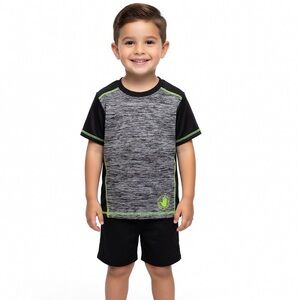 Body Glove Black, Gray & Green Colorblock Short Sleeve Top